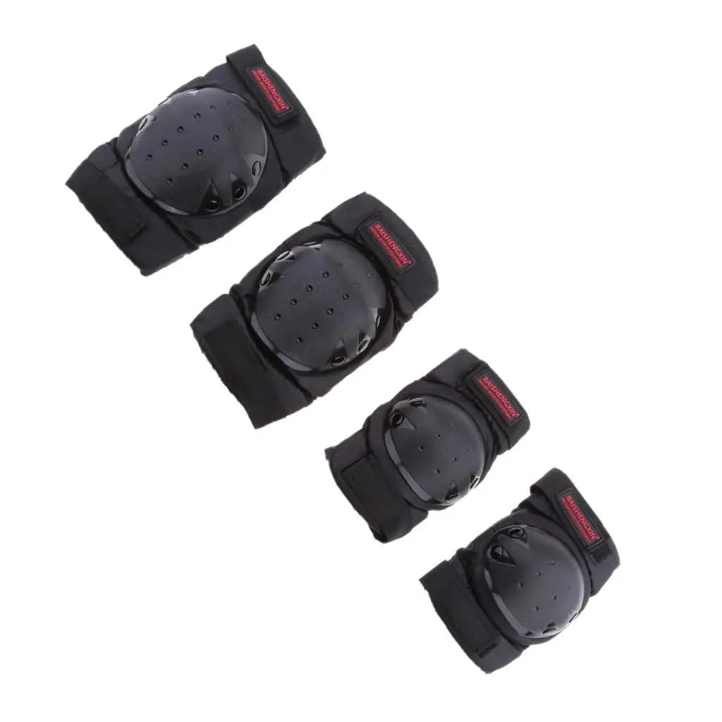 Set ginocchiere e gomitiere con cinghie regolabili Protezione per moto e bicicletta per pattinaggio BMX e scooter