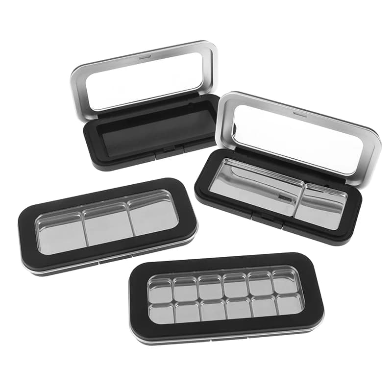 1/2/3/4/6/7/12 Grids Iron Eyeshadow Blusher Plate Empty Magnetic Cosmetics Palette Lipstick DIY Makeup Box