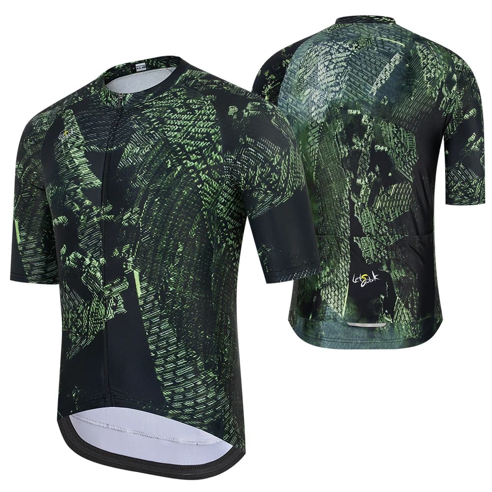Sancuax Summer Men's Short Sleeve Cycling Jersery Outdoor Road Bike Cycling Shirts Breathable MTB Cycling Jersey with 3 Pockets