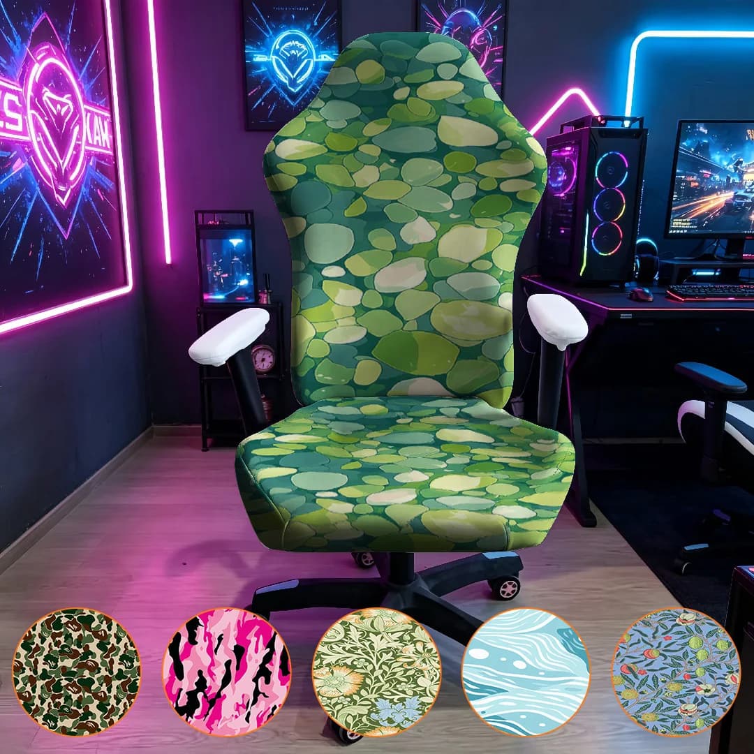 Natural Camo Gaming Chair Cover Removable Washable Stretchable Office Chair Slipcover Dustproof Seat Protector