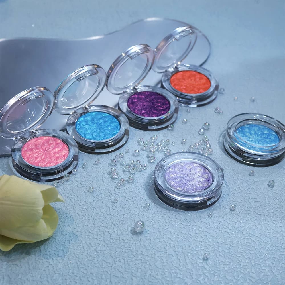 Ombretto Glitter Chameleon Monocolore - Formula Glitter Pressato, Opzioni Glitter Pesca e Blu
