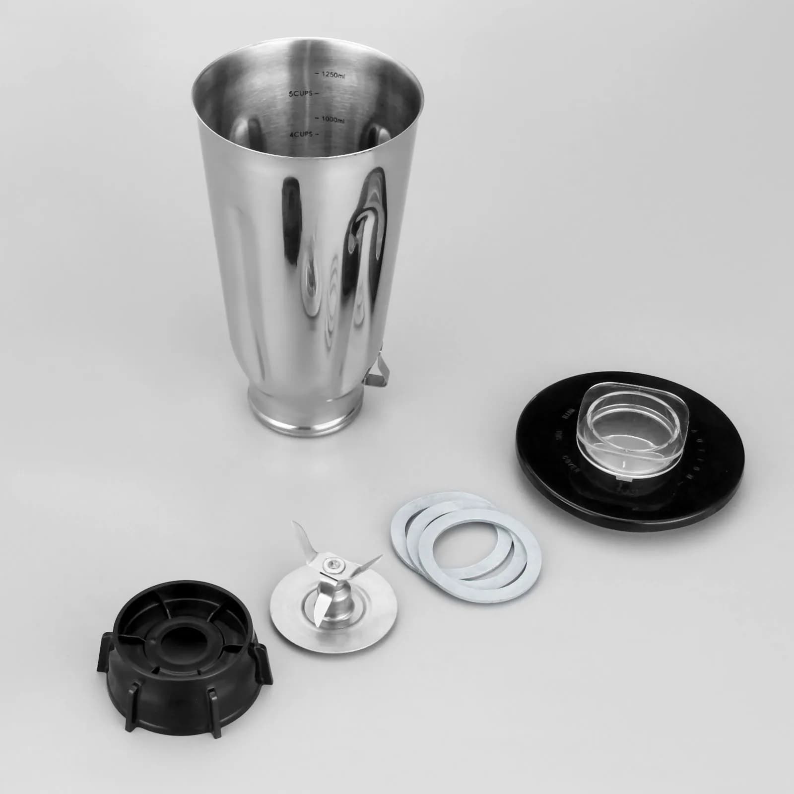 6 pz/kit 5 tazza coperchio vaso frullatore in acciaio inox/lama frantoio ghiaccio/Base tappo a vite inferiore/guarnizione guarnizione adatta per cucina frullatore Oster