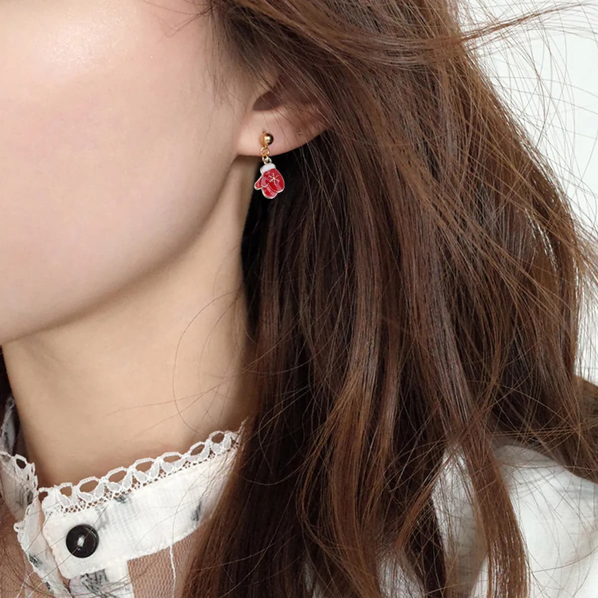 10Pcs Christmas DIY Jewelry Earrings Charms Glove Pendants for Bracelet Necklace Keychain Xmas Enamel Charm Pendants Jewelry