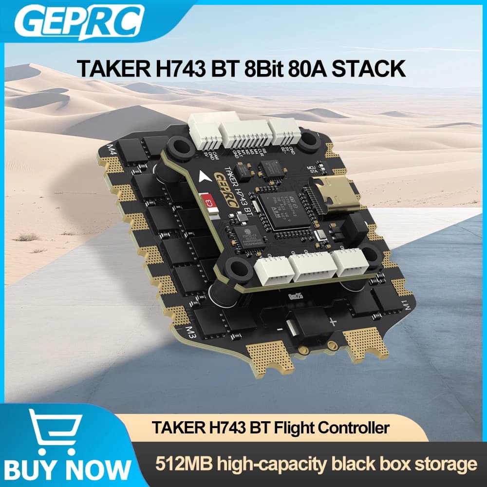 GEPRC TAKER H743 BT 8Bit 80A STACK Dual Gyro 512MB Black box Analyze data Record H80 BLS 80A 4IN1 ESC H743 FC for FPV drones