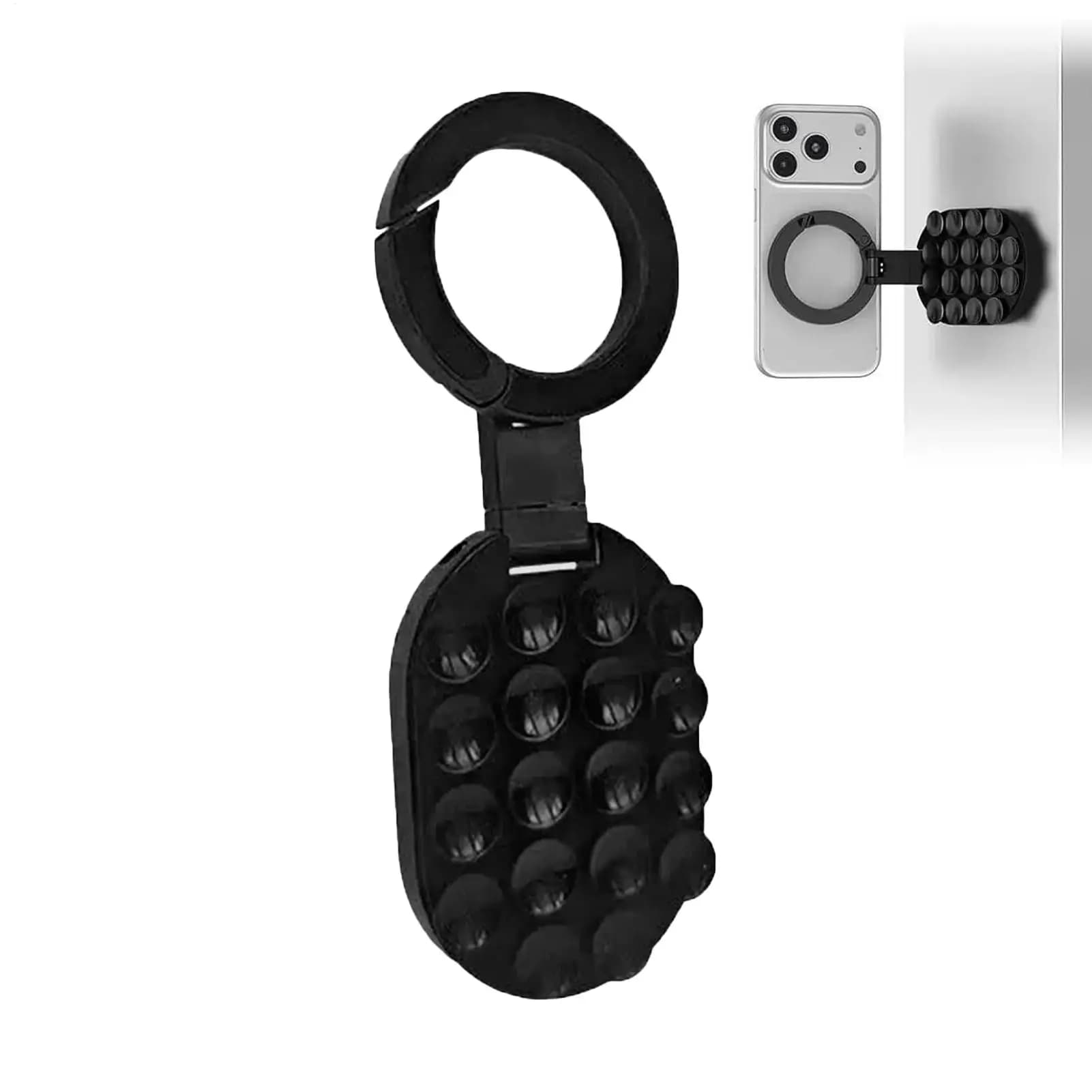 360 Rotating Magnetic Phone Suction Mount Tripod, Compatible With Car Mirror, Kitchen, Stable Hands Free Mobile Device Holder