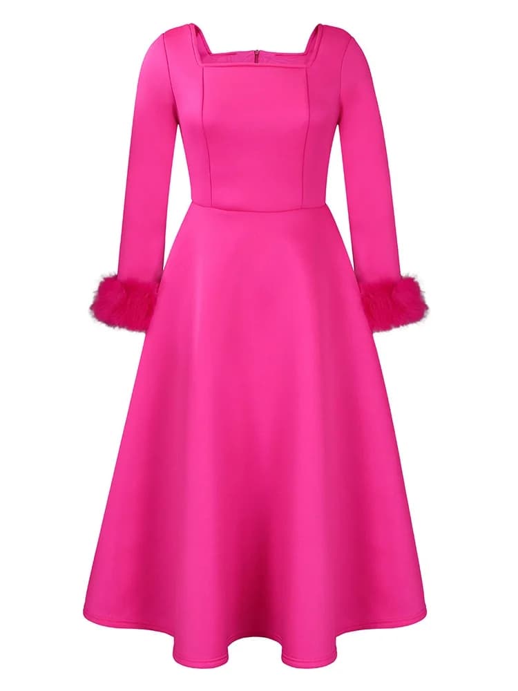 Elegant Pleated Dresses for Women V Neck Full Sleeve Belt Waisted Mid Calf African Office Business Work Wear Dress Midi Clothes