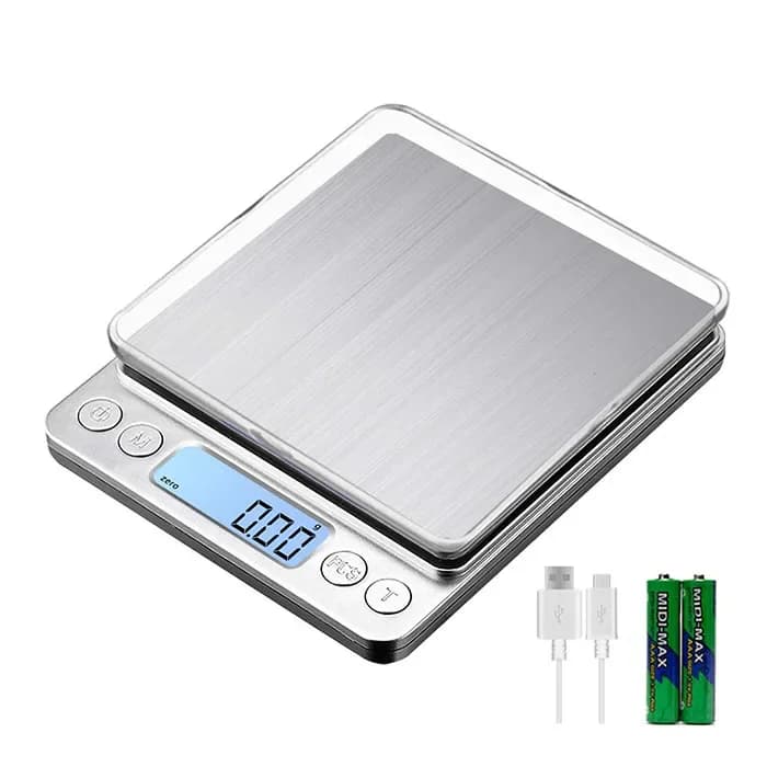 Bilancia tascabile digitale USB 500g x 0.01g bilancia per capelli Color parrucchiere con vassoi