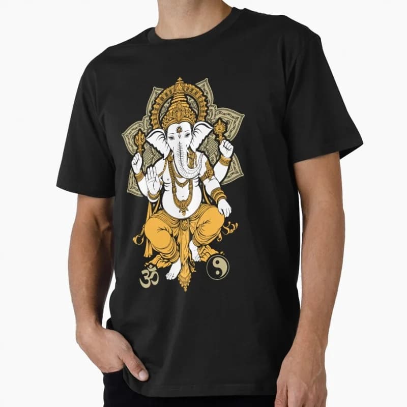 Elephant Lord Ganesha god of beginnings, wisdom and luck Gift t shirt 0605 Hindu Mythology Graphic Clothes US Size Tops S-6XL