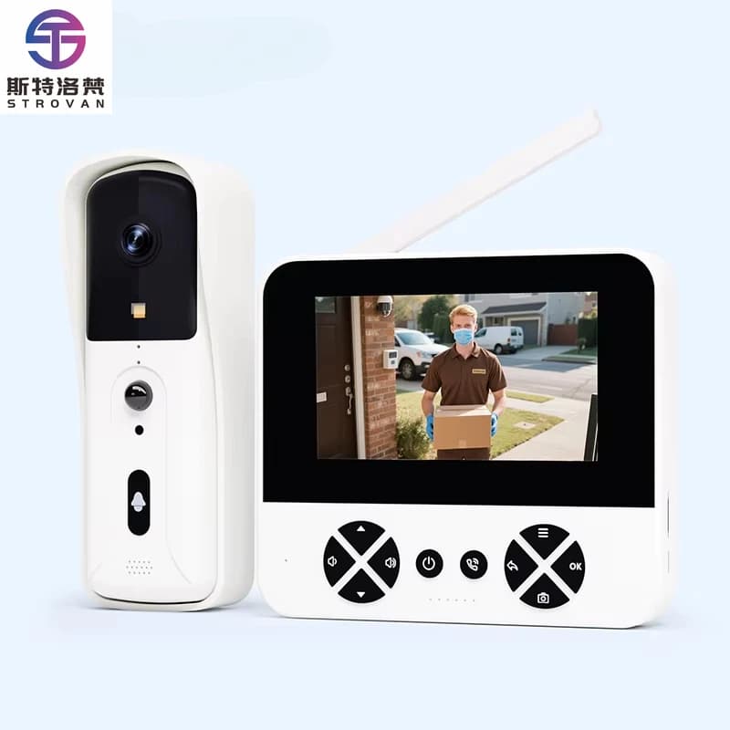 Videocitofono wireless M16 da 4,3 pollici con visione notturna, acquisizione automatica, movimento PIR, impermeabile