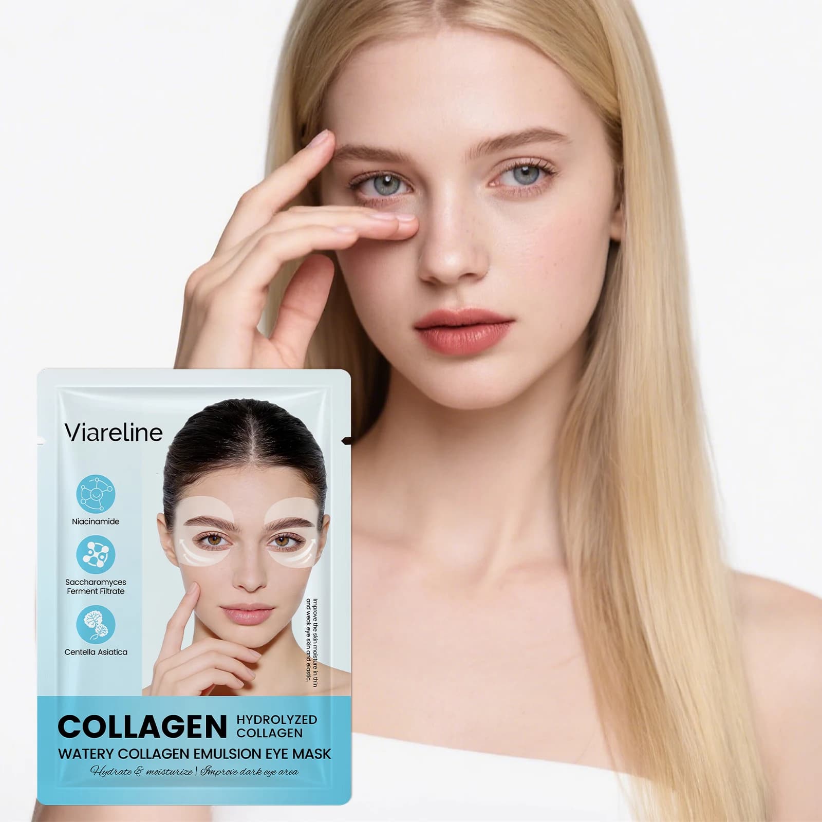 Delicate hydration mask for delicate and soft skin around the eyes, suitable for daily care
