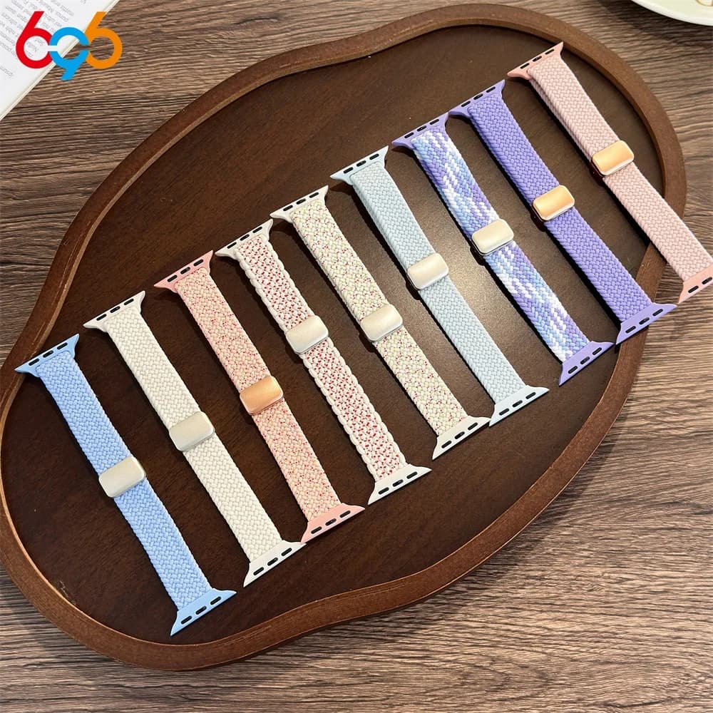 Cinturino Intrecciato per Uomo e Donna per Iwatch Serie Se 7 6 8 9 10 Ultra 2 42mm 44mm 45mm 46mm 49mm 38mm 40mm 41mm con Chiusura Magnetica