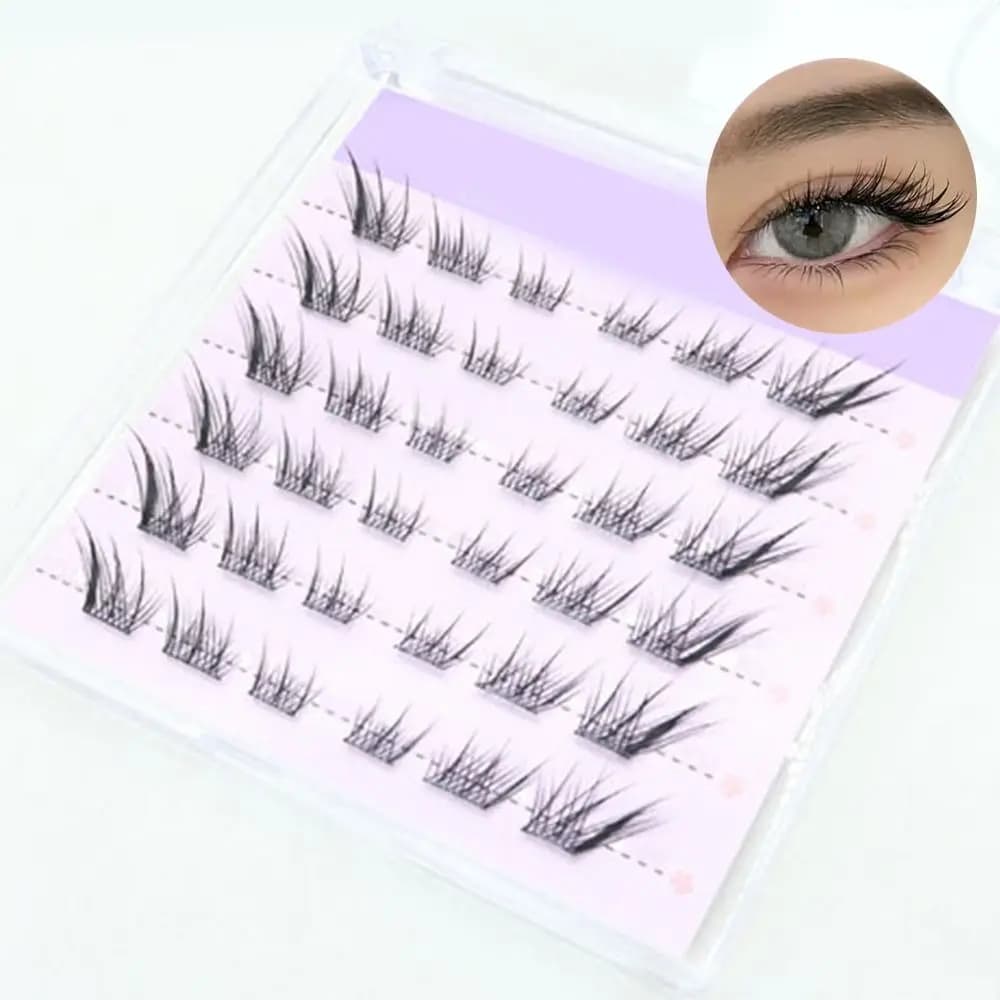 Nuovo 3D Cat Eye Ciglia autoadesive Wispy Manga Ciglia finte Volpe Ciglia individuali naturali Estensioni ciglia fai da te