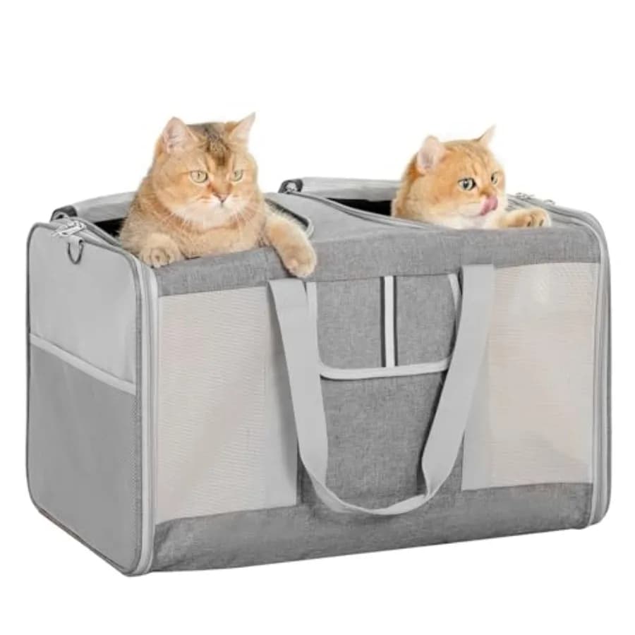 Extra Large Cat Carrier for 2 Cats, 24x14x16in Pet Carriers for Cat and Dog Up to 40lbs, All-Sided Large Mesh Cat Carrier with