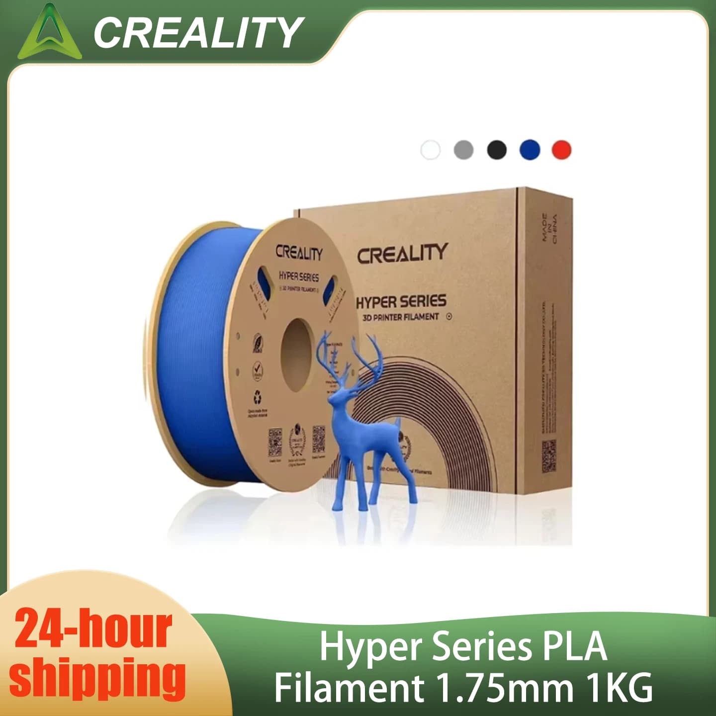 Creality For 3DPrinter Hyper Series PLA Filament 1KG High Precision Faster Cooling Better Fluidity Non-toxic Moisture Resistance