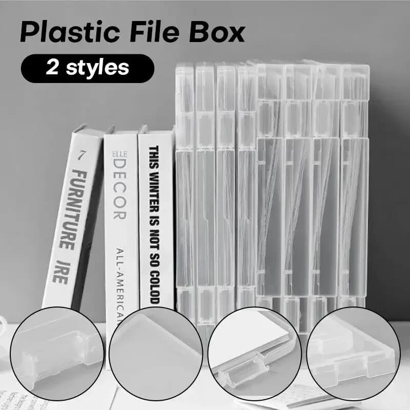 Scatola portaoggetti per file A4 Cartella portadocumenti in plastica trasparente Organizzatore di file in carta di plastica trasparente Custodia per documenti spessa Cartella durevole