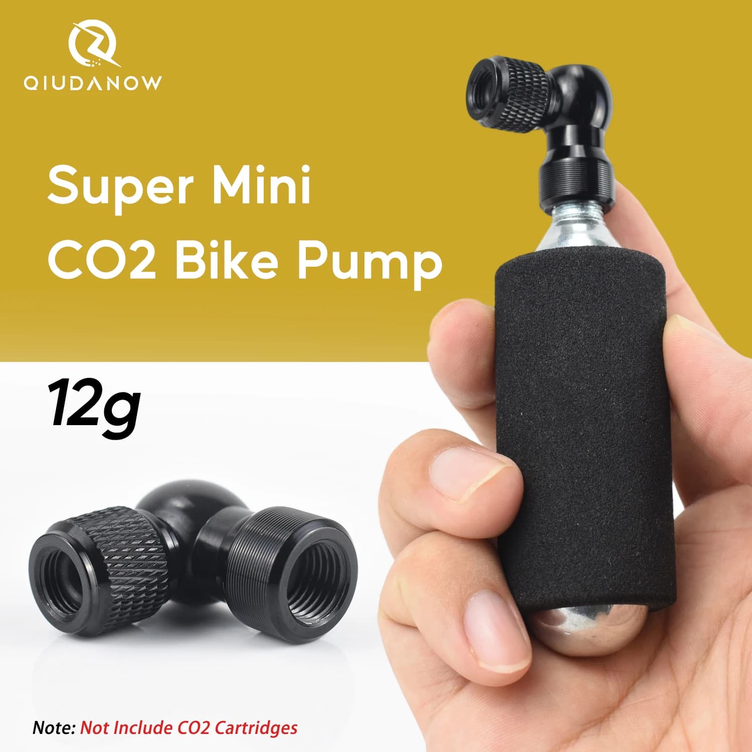 Qiudanow Mini pompa per bici CO2 in lega di alluminio gonfiatore per pneumatici per valvola Presta e Schrader per pneumatici MTB/strada Bkie Manicotto isolato