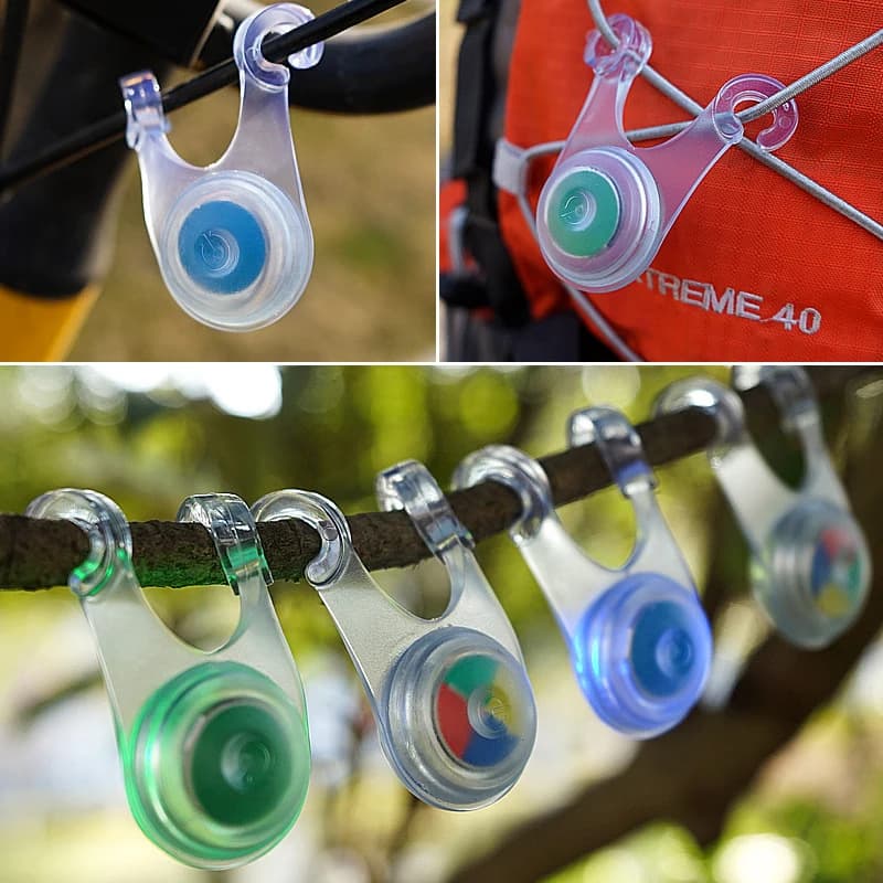 10 pezzi LED impermeabili tenda corda guardia luci sospese mini torcia luci da ciclismo lampada di sicurezza di avvertimento da campeggio esterna