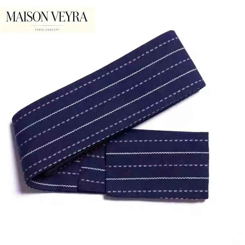 Men Japanese Kimono Yukata Belt Self-tie Wide Striped Obi Bathrobe Retro Belt Sauna Spa Wear Costumes Accessories
