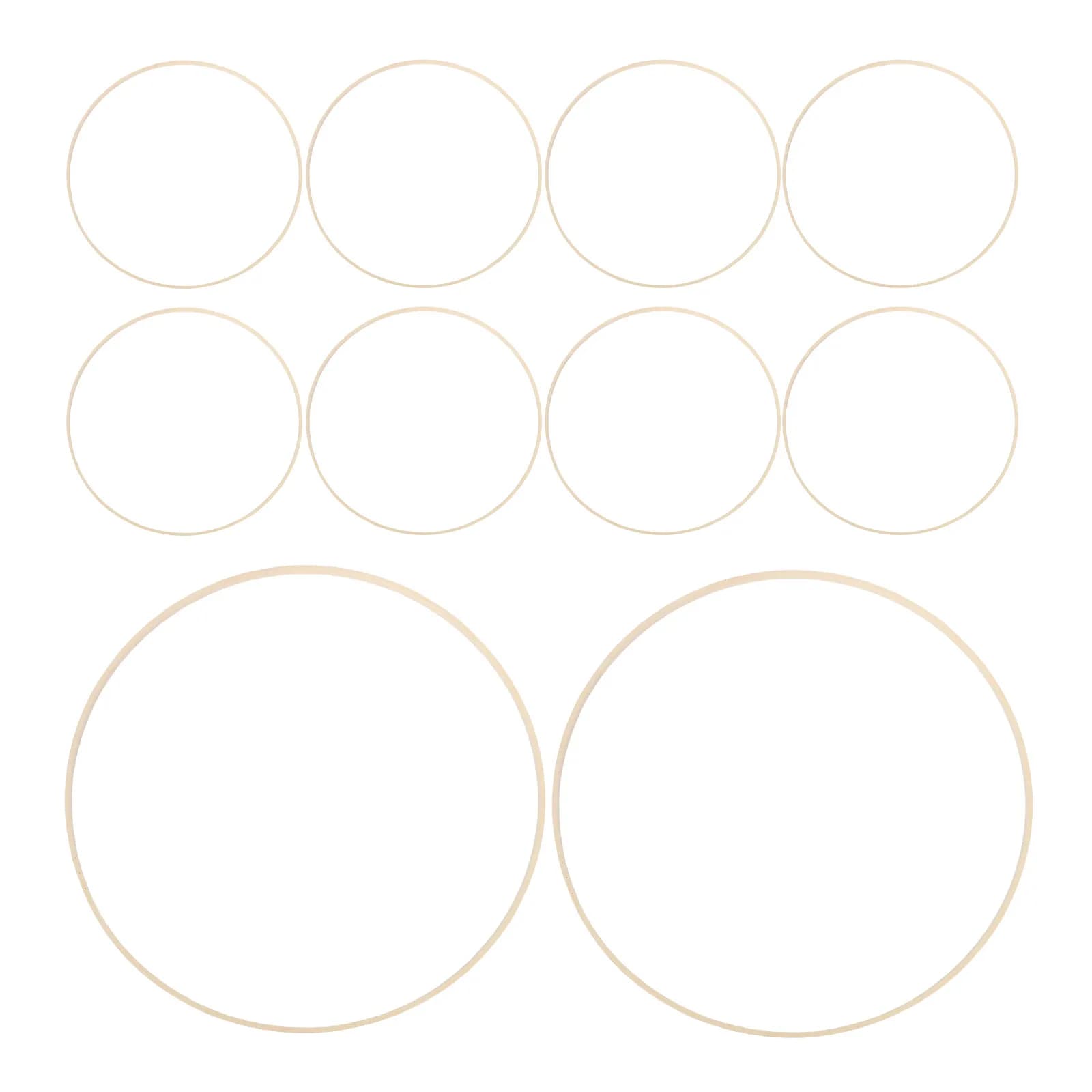 10 Pcs Craft Supplies for Wreath Making Macrame Bamboo Hoop Embroidery Forms Rings