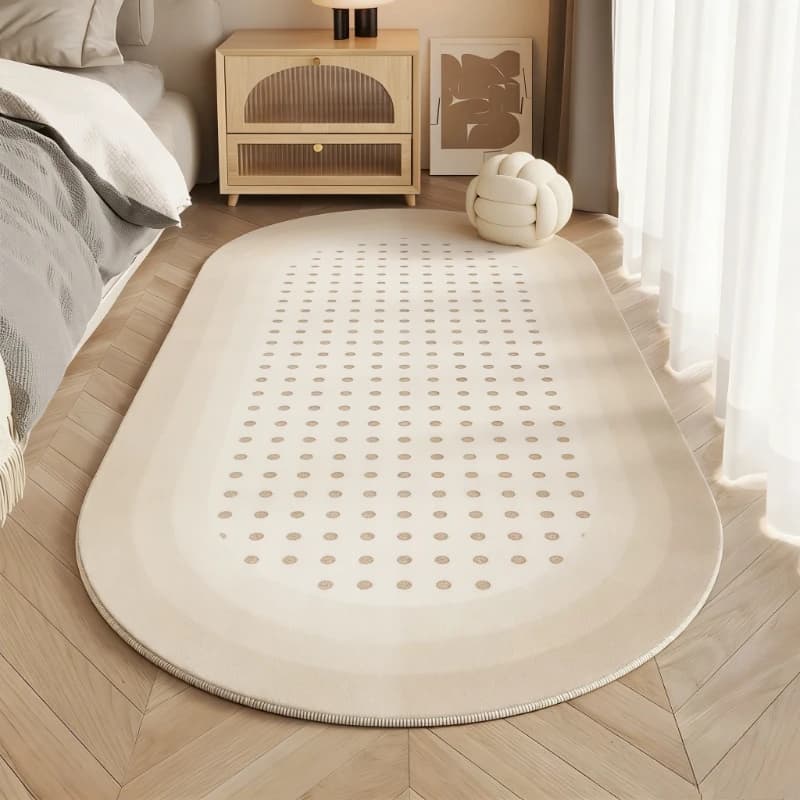 Tappeti Minimalisti Leggeri per Soggiorno, Stile Crema, Arredo Camera da Letto, Tappeto Morbido e Soffice, Tappetino Beige Spesso per Casa
