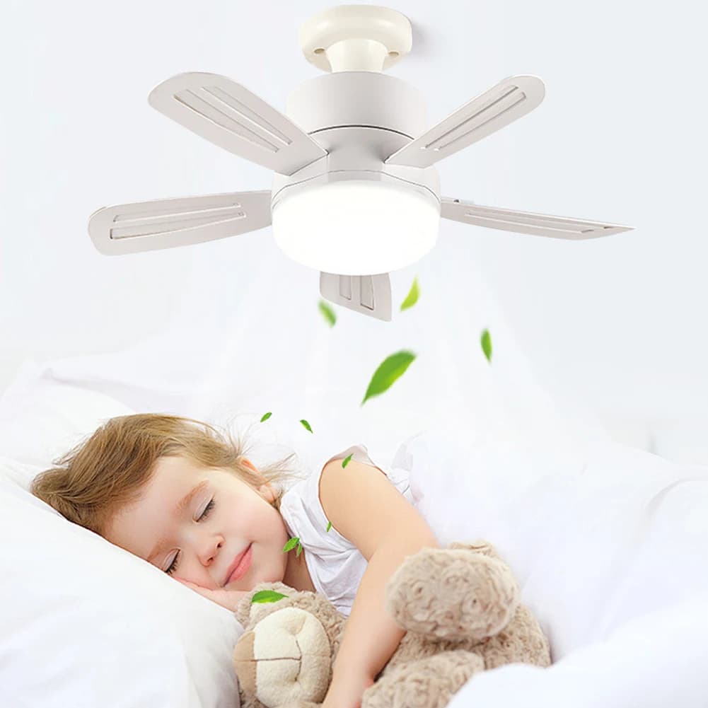 Ventilatore da soffitto silenzioso con lanterna a LED Presa E27 Ventilatore elettrico senza fili Ventilatore moderno e intelligente per sala da pranzo, camera da letto, soggiorno