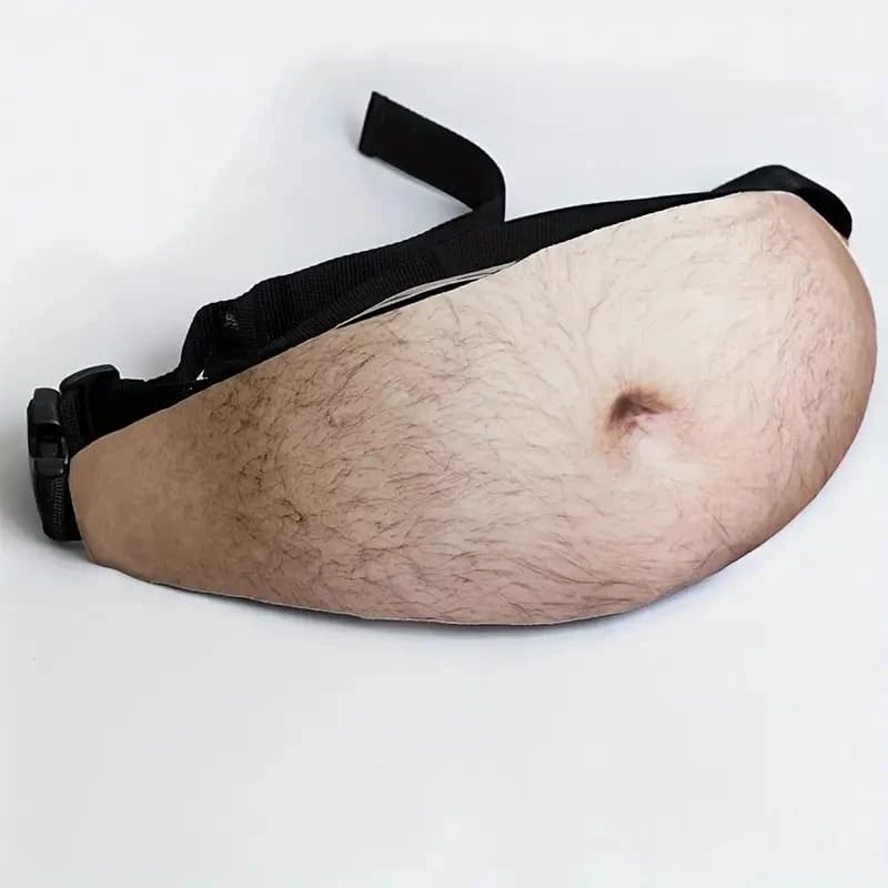 Borsa a tracolla da viaggio divertente Pop Dad Bod per donna, marsupio creativo color carne, marsupio a forma di pancia grassa, marsupio da cintura