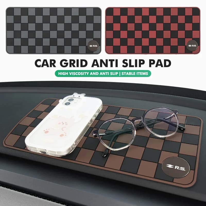 Car Anti-Slip Pad Dashboard Phone Holder Non-Slip Grid Mat For Renault RS Kadjar Captur Clio Megane 2 3 4 RS Koleos Logan