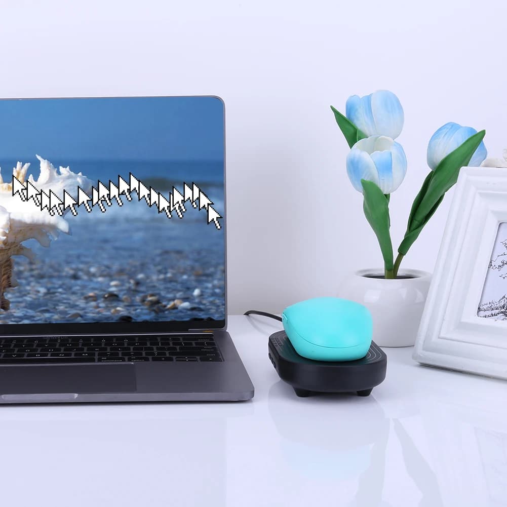 Mouse Jiggler Automatic Mouse Shaker Drive Free Undetectable Moves Mouse Automatically with Timer/Switch Button USB C Cable