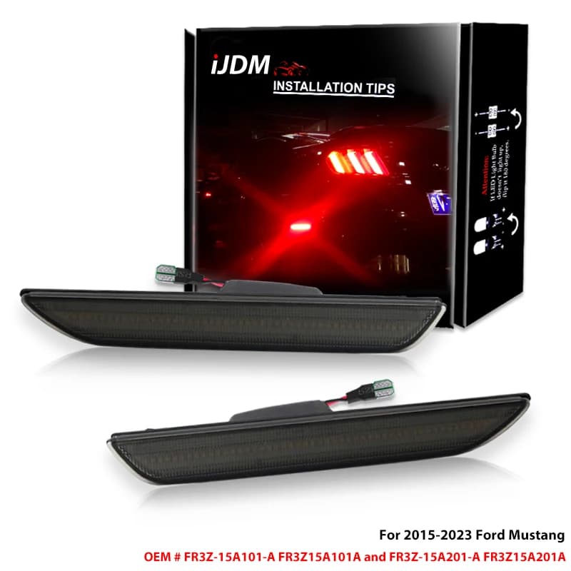 iJDM Per 2015-2023 Ford Mustang Rosso/Bianco Parafango Lato Posteriore Luce di Marcatura Luce di Parcheggio/Luce di Guida, Lampade di Marcatura Laterale OEM 12V