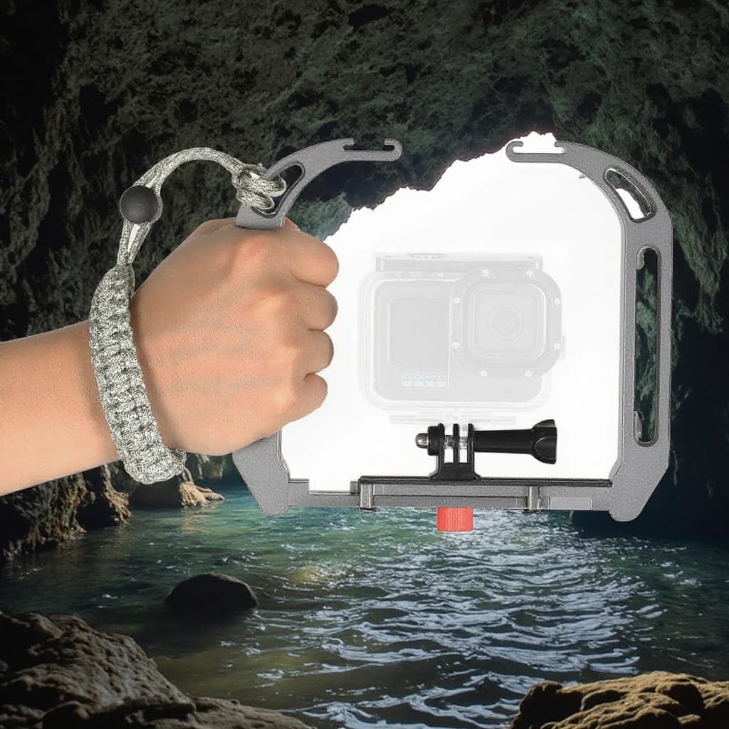 Light underwater equipment for GoPro and DSLR cameras, snorkeling equipment and diving for underwater photography