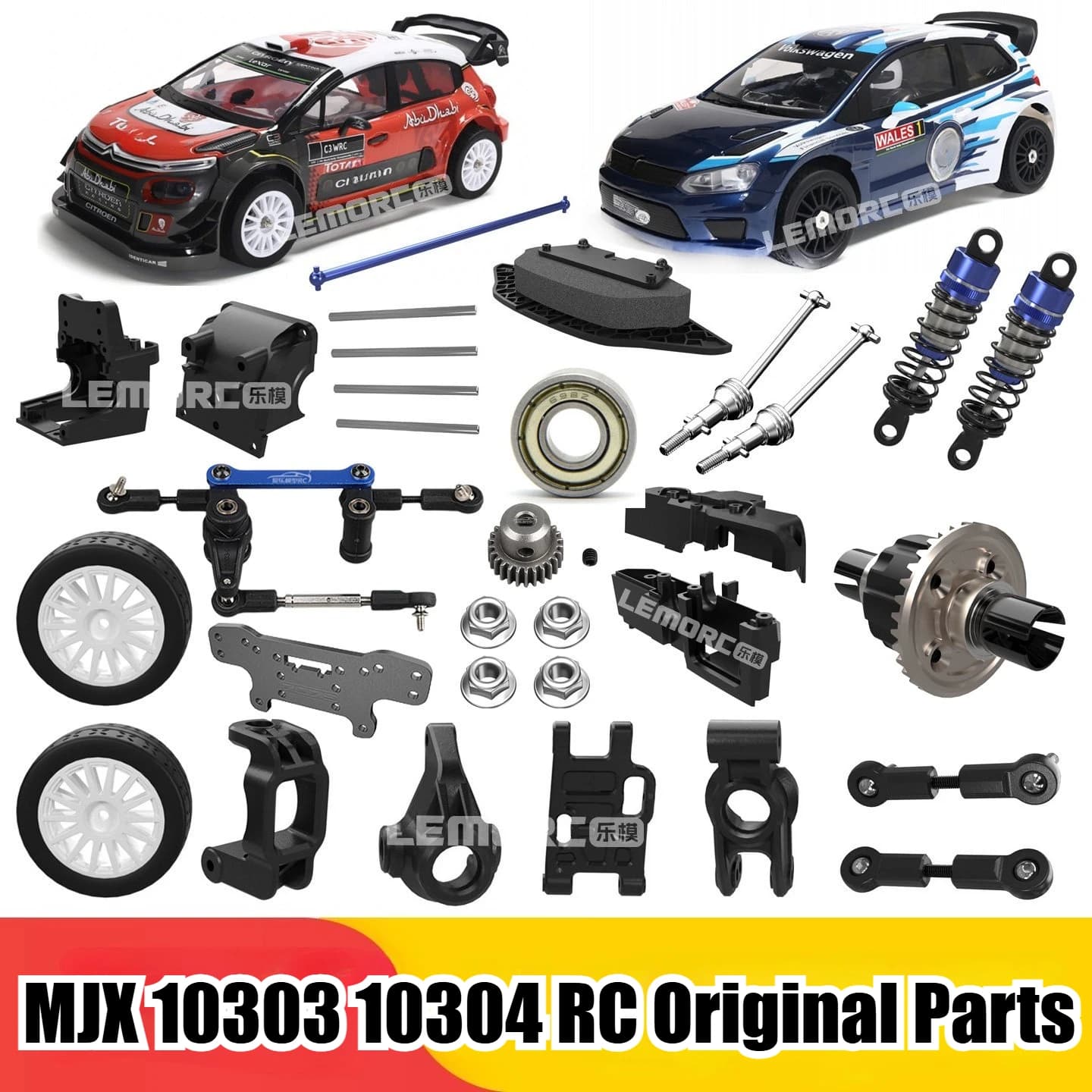MJX 1/10 10303 10304 Parti di automobili RC Ricevitore originale Pneumatico Anti-collisione Forcellone CVD Albero motore Sedile dello sterzo Biella