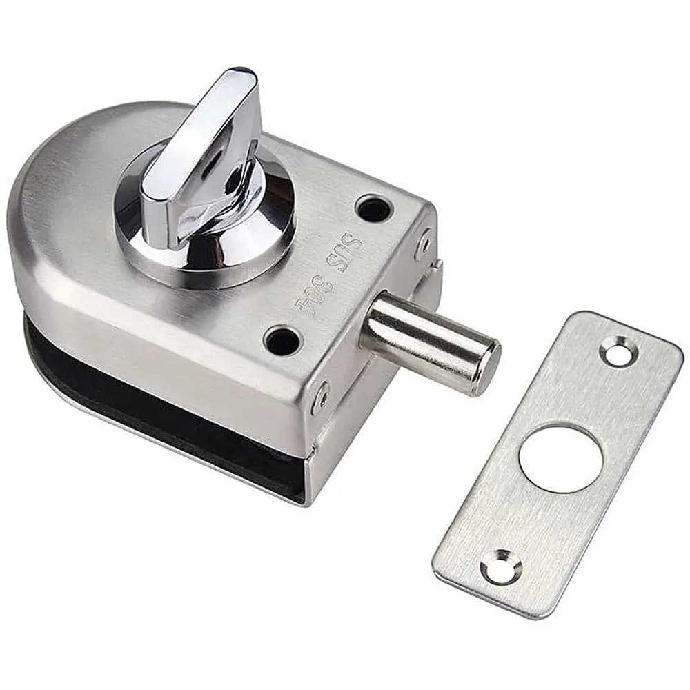 Bathroom Office Anti-Theft Home Security Knob Sliding Single Bolt Gate Floor Latch Glass Door Lock