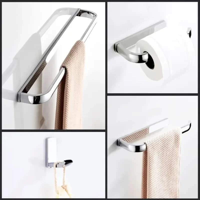 Bathroom hardware pendant chrome-plated four-piece set, towel bar, towel ring, paper towel rack, coat hook 4pc