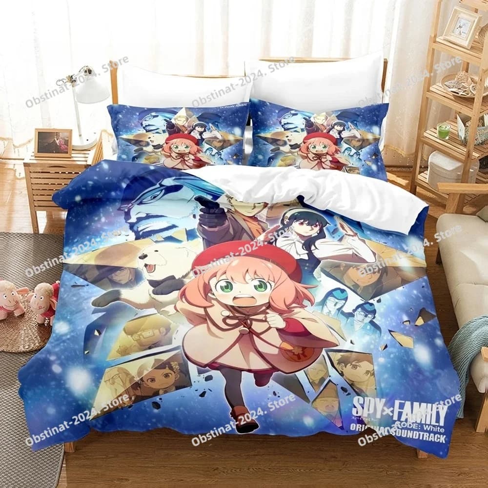 Set biancheria da letto SPY×FAMILY Set letto singolo doppio completo Queen King Size Set copripiumino per camera da letto per bambini Set lenzuola Anime SPY×FAMILY
