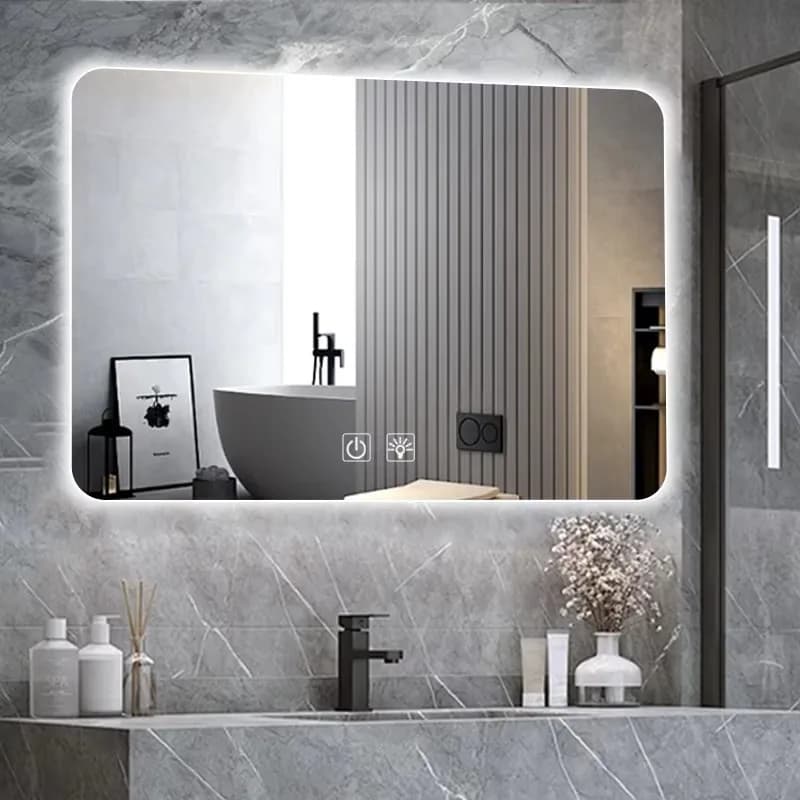Modern Design Bathroom Mirror with Light Emitting Diode Mirror and Frame 4mm 5mm 6mm Thickness Silver Mirror Glass with