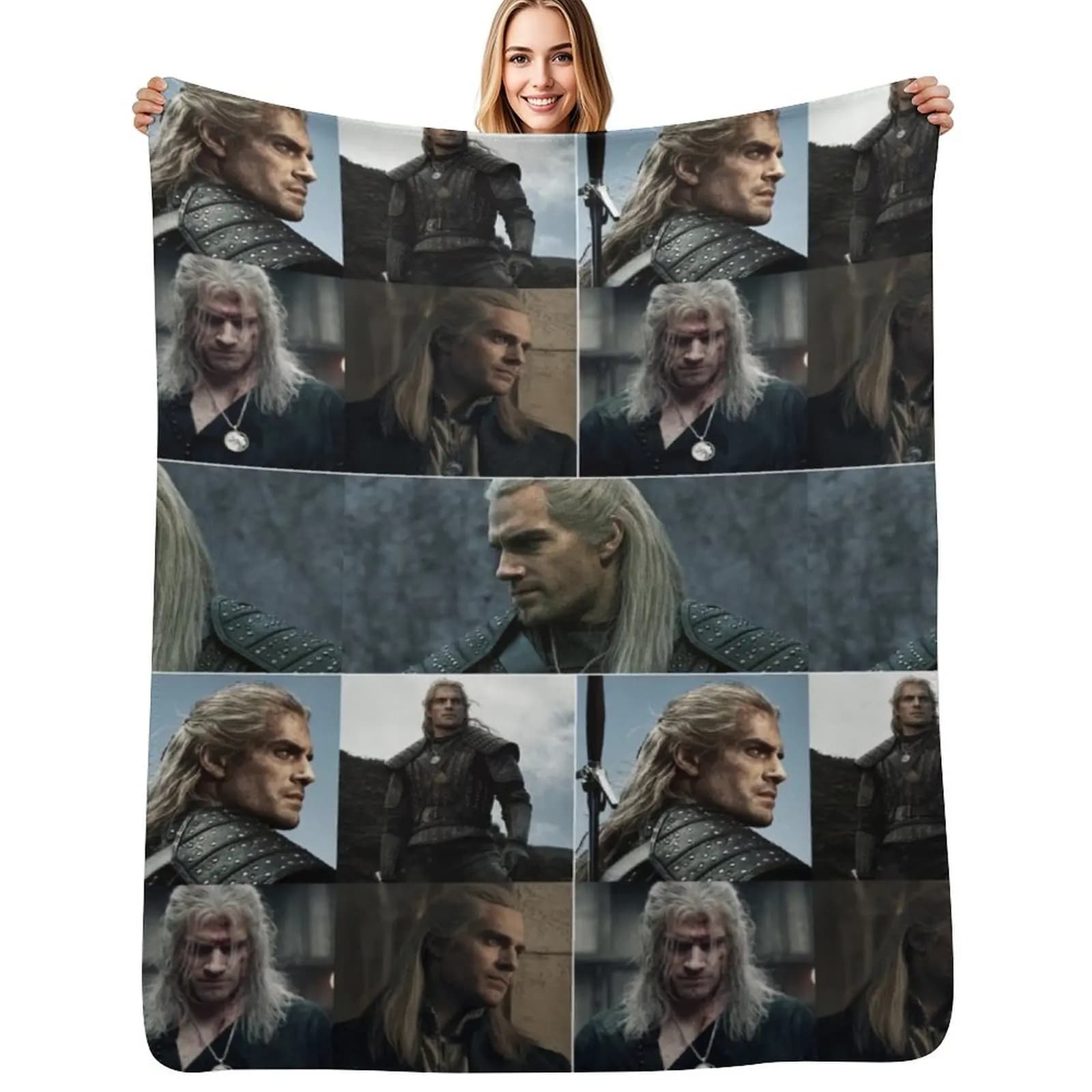 Henry Cavill British actor Novel Character Adaptation Photos Compilation Collage - 1 Throw Blanket