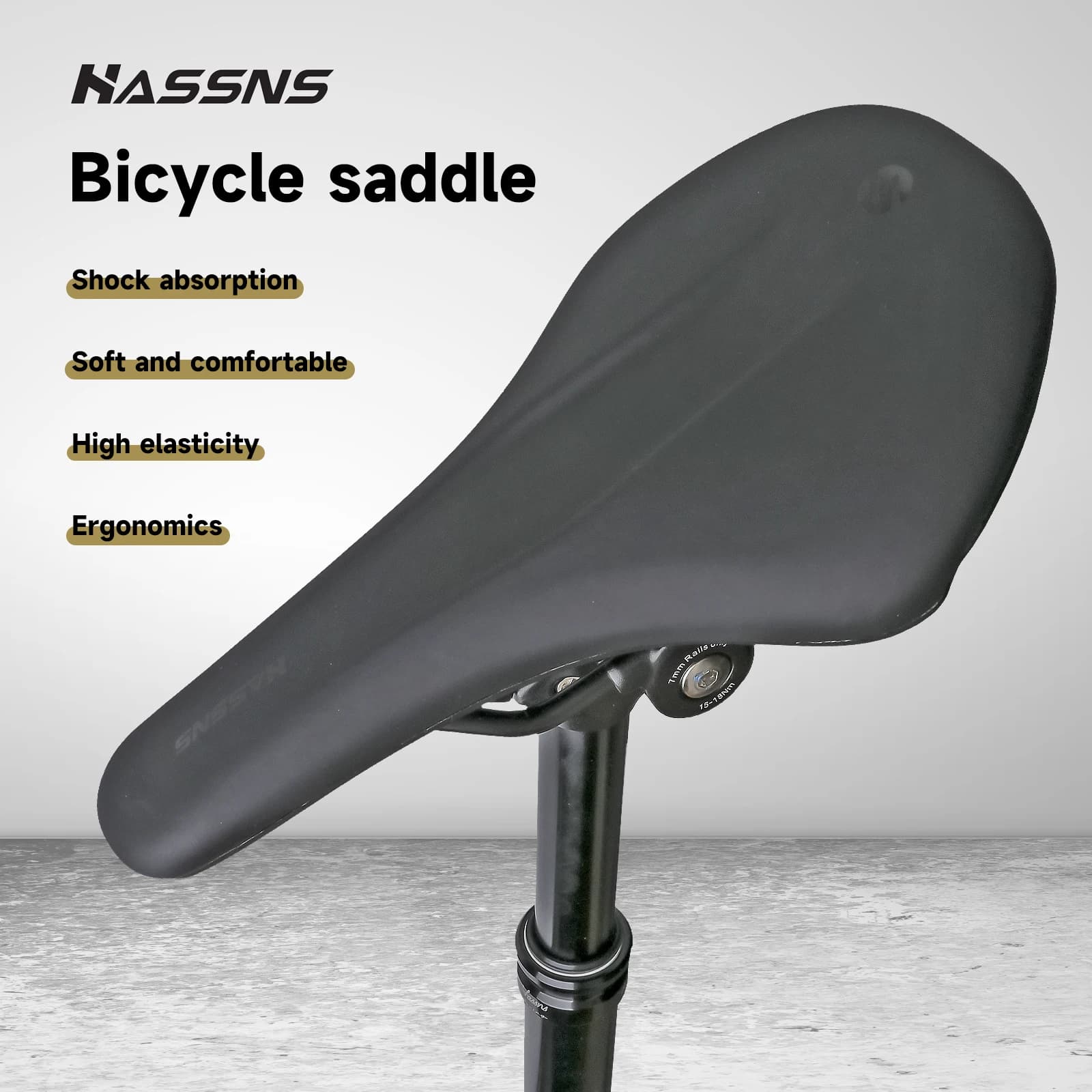 Sella HASSNS K010 per bicicletta da strada e mountain bike, sella ergonomica, comoda, con cuscino.