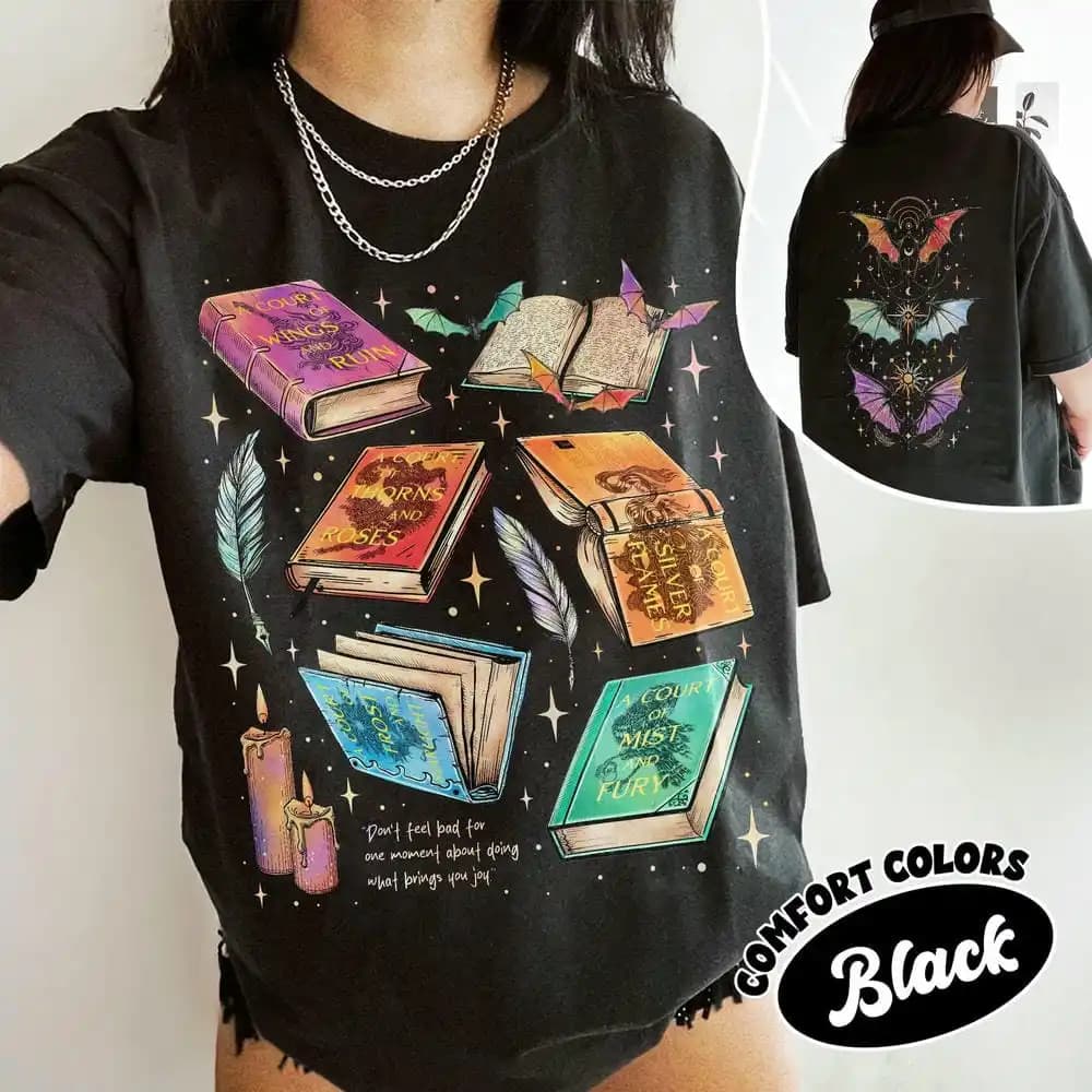 Felpa bifacciale della serie Fan Of ACOTAR The Bat Boys Velaris Book Lover Maglione Felpa in pile a maniche lunghe Y2K Streetwear