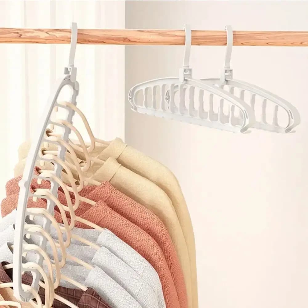 Set di 4 Ganci Girevoli Multiuso, Appendiabiti Salvaspazio Antiscivolo, Stendibiancheria in Plastica per Dormitorio