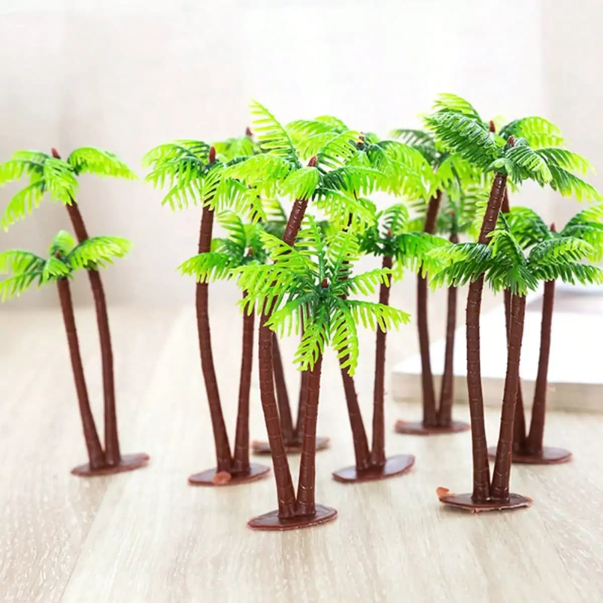 5/10 Pezzi Alberi Artificiali, Piccoli Palme di Cocco in Plastica per l'Estate, Bonsai Simulati, Decorazioni per Micro Paesaggi da Giardino