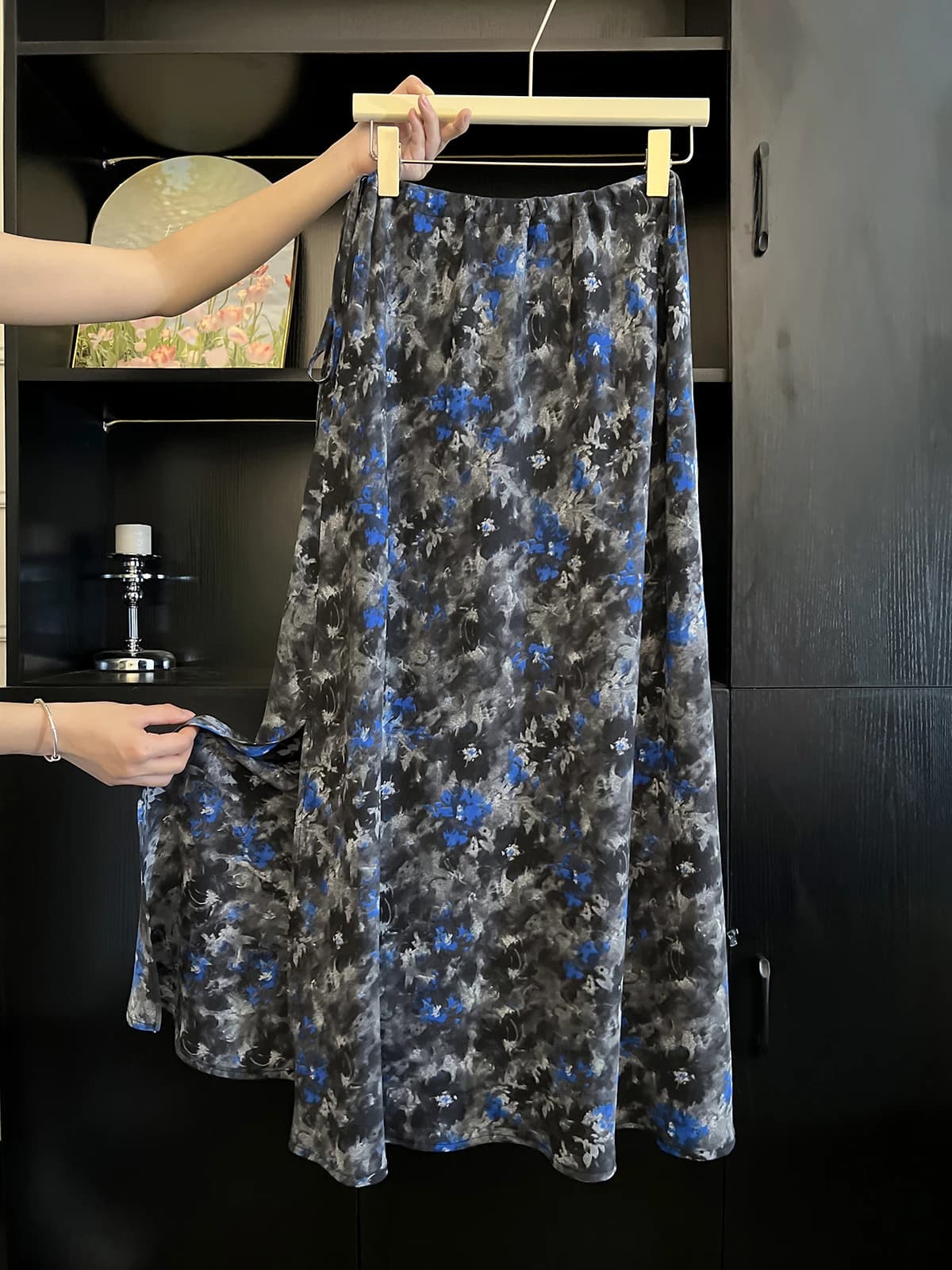 Seoulish Vintage Women Floral A-Line Skirts 2026 Summer Elegant Tie Up Waist High Waist Women's Casual Long Skirts Beach Skirt