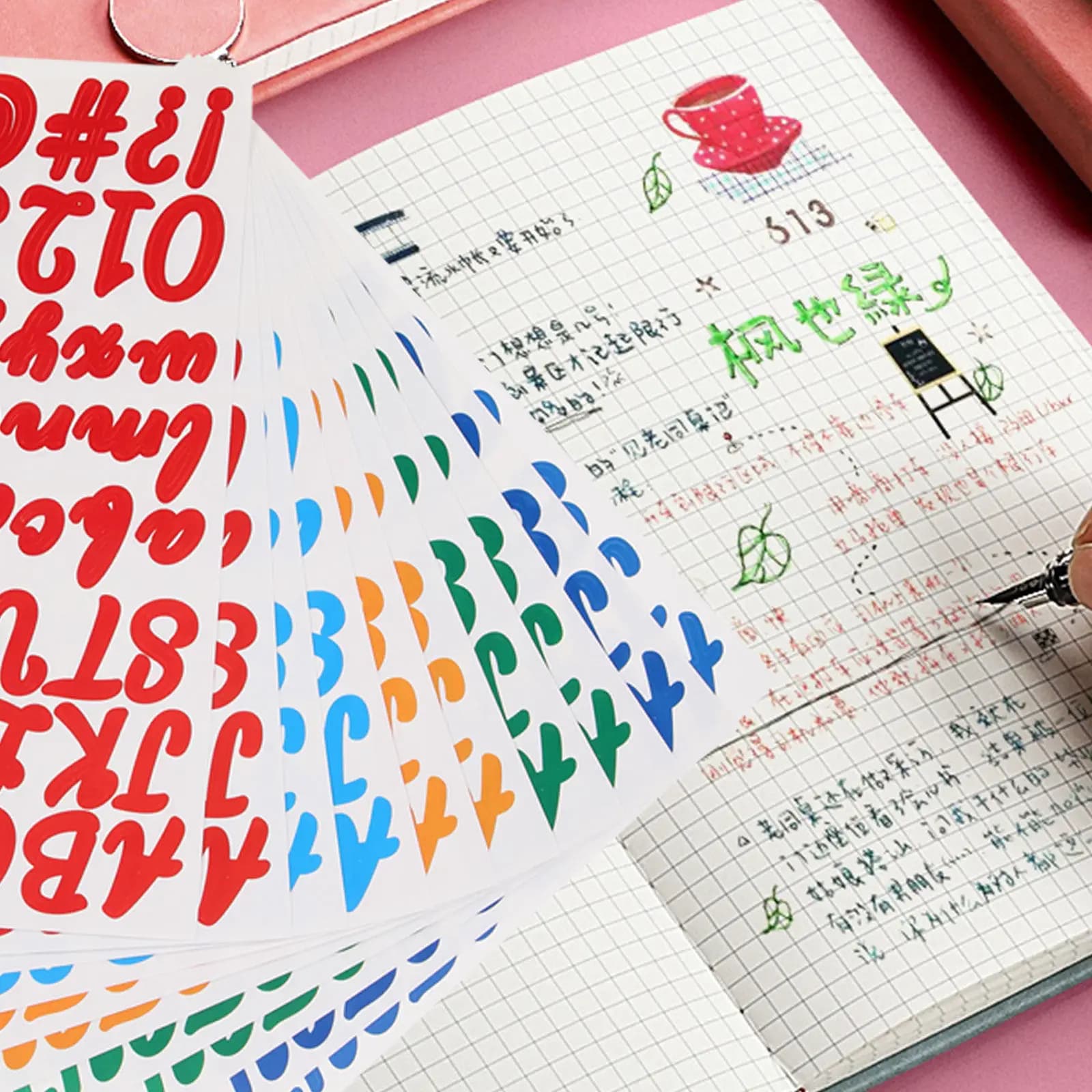10 fogli di adesivi in vinile con lettere e numeri, autoadesivi, alfabeto per artigianato, scrapbook, laptop, decorazione per bottiglie d'acqua, confezione di adesivi