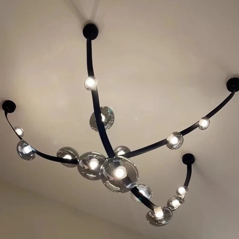 Lampadario a soffitto a LED di design minimalista in pelle e vetro, soggiorno, sala da pranzo, bar, hotel, sala espositiva, camera da letto, decorazioni per la casa