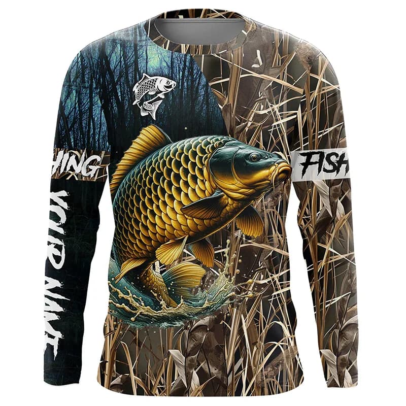 Pesca Maglietta a maniche lunghe Caccia Camouflage 3d Stampa T-shirt Uomo Donna Moda Sport all'aria aperta Top oversize Tees Abbigliamento uomo