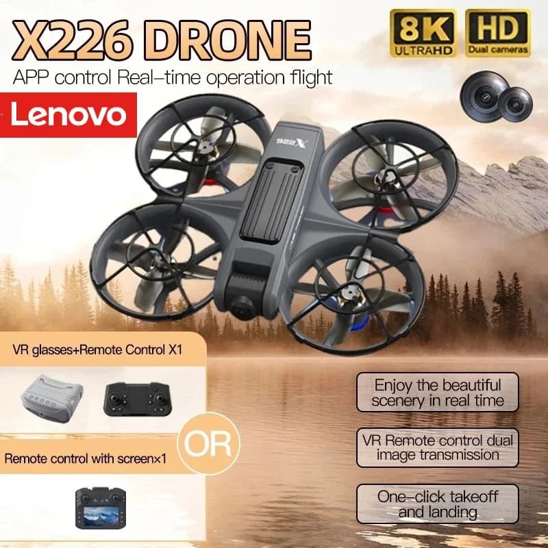 Drone Lenovo X226/X226VR 8K Professionale, Elicottero Telecomandato, Drone RC con Schermo, Quadricottero, Giocattolo Regalo per Bambini