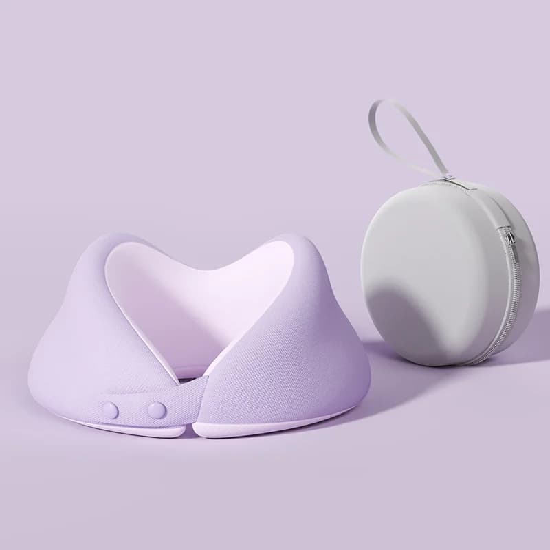Cuscino da viaggio portatile in memory foam a forma di U, supporto cervicale per auto e aereo (1 pezzo)