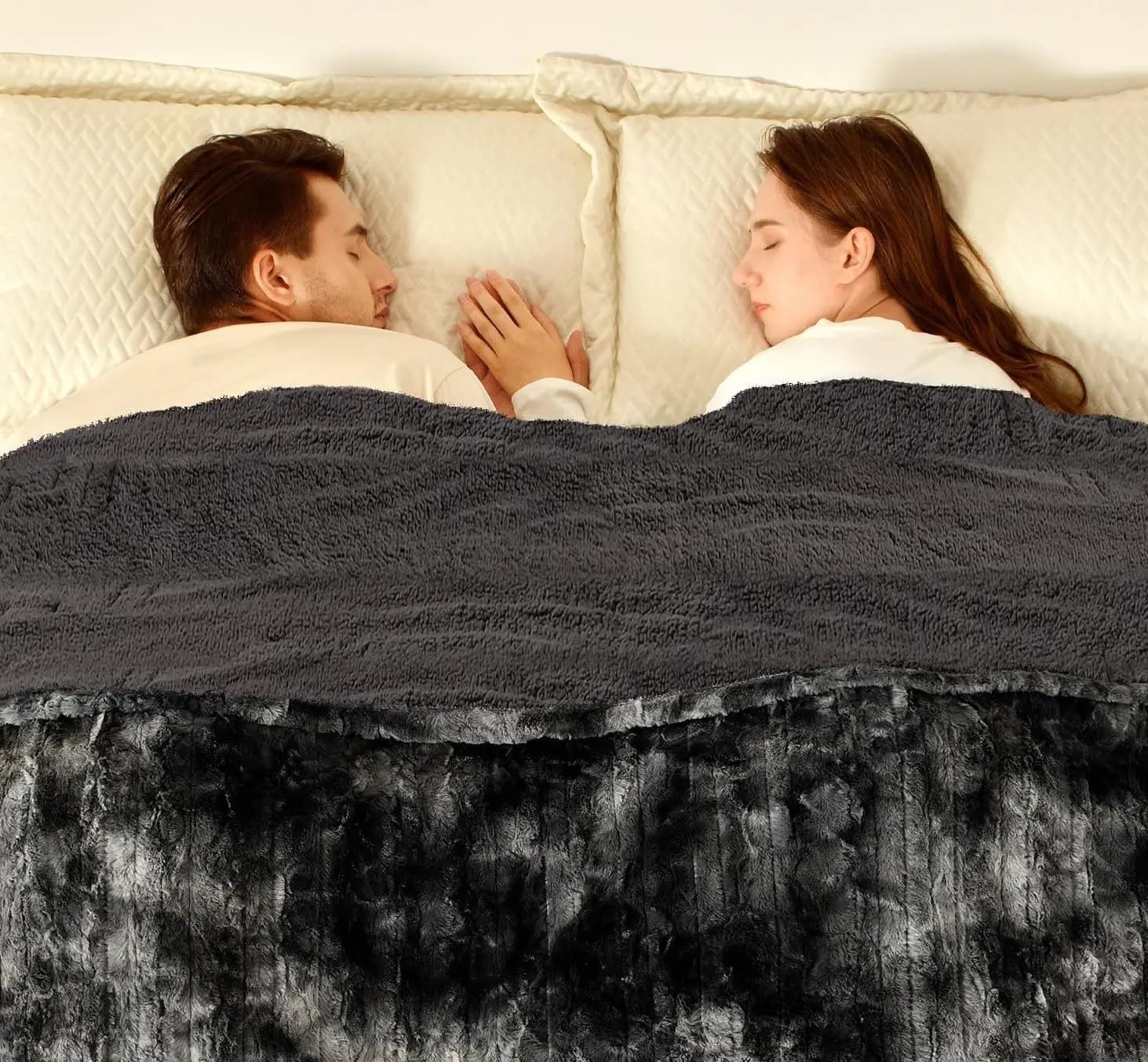 Coperta Elettrica King Size 254x228 cm, Doppio Controllo, Reversibile in Pelliccia Sintetica e Sherpa, Protezione dal Surriscaldamento, 10 Livelli di Calore
