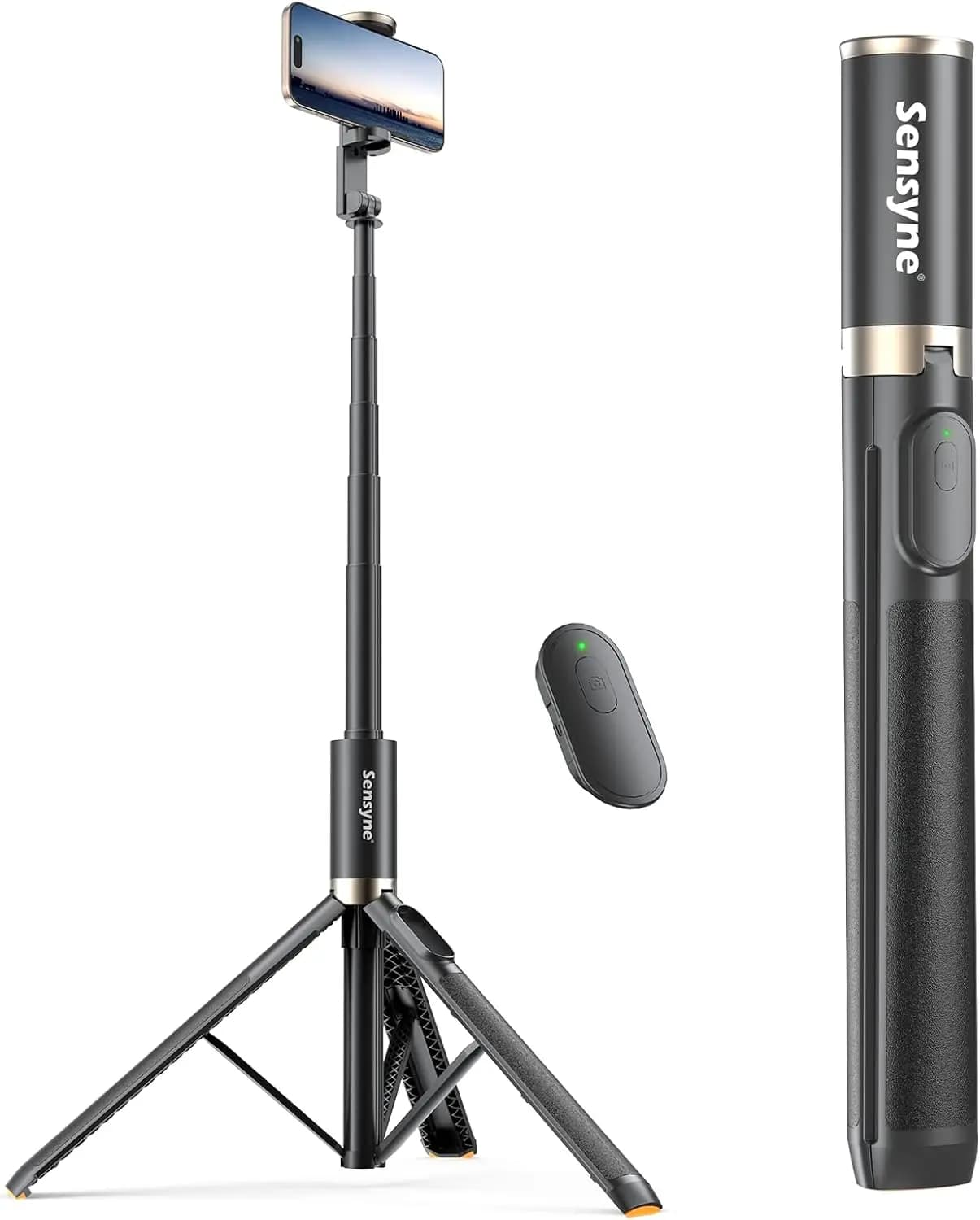 Treppiede per selfie da 63 pollici, treppiede estensibile per telefono con telecomando wireless compatibile con cellulari