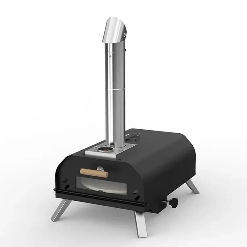 Forno per pizza rotante portatile da 12 pollici con pietra per pizza, griglia per pizza a pellet di legno, griglia esterna pieghevole