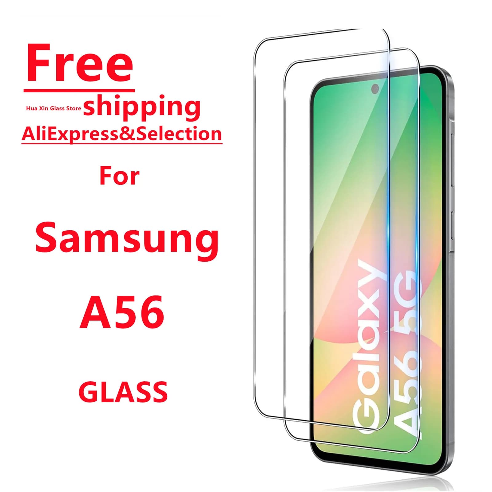 4/1Pcs For Galaxy A56 Screen Protector Samsung, Tempered Glass HD 9H High Aluminum Transparent Clear Anti Scratch Case Friendly
